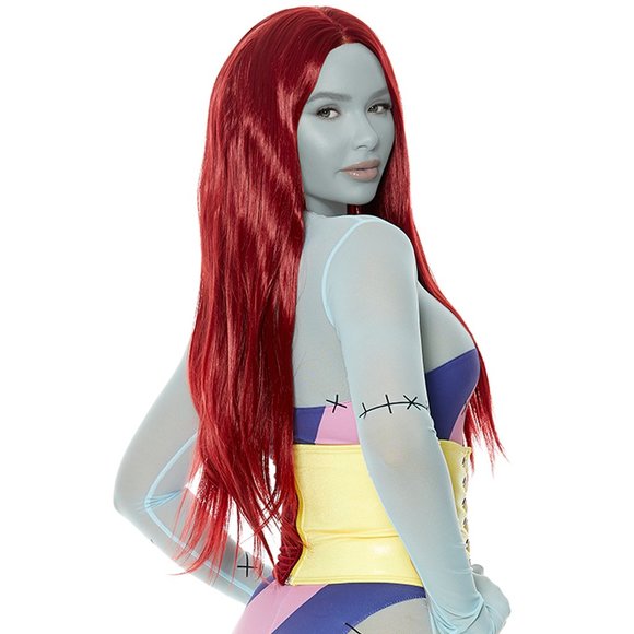 Long Straight Burgundy Wig with Center Part Unisex - Picture 2 of 5